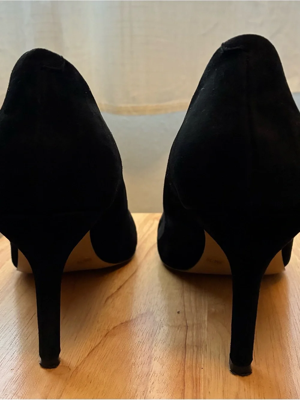 Vince Camuto Black Suede Round-Toe Pumps
